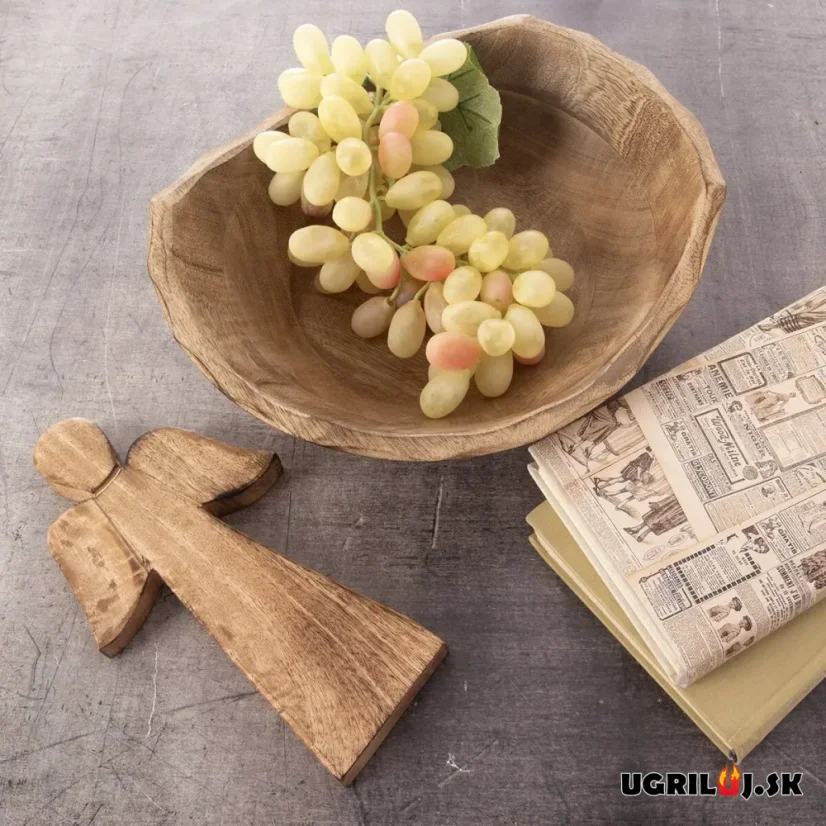 Drevená misa z mangového dreva, oválna 30x27cm