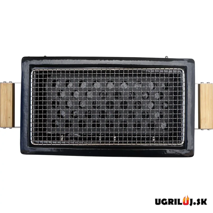 Stolný keramický hibachi gril na drevené uhlie, 39x22cm