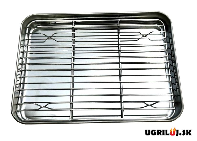 Grilovací plech na pečenie s mriežkou, 26x20cm