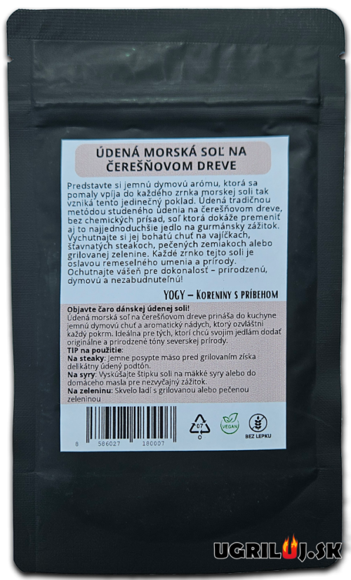 Morská soľ údená Yogy Spices, Dánsko, Čerešňa (stredne hrubá), 50g