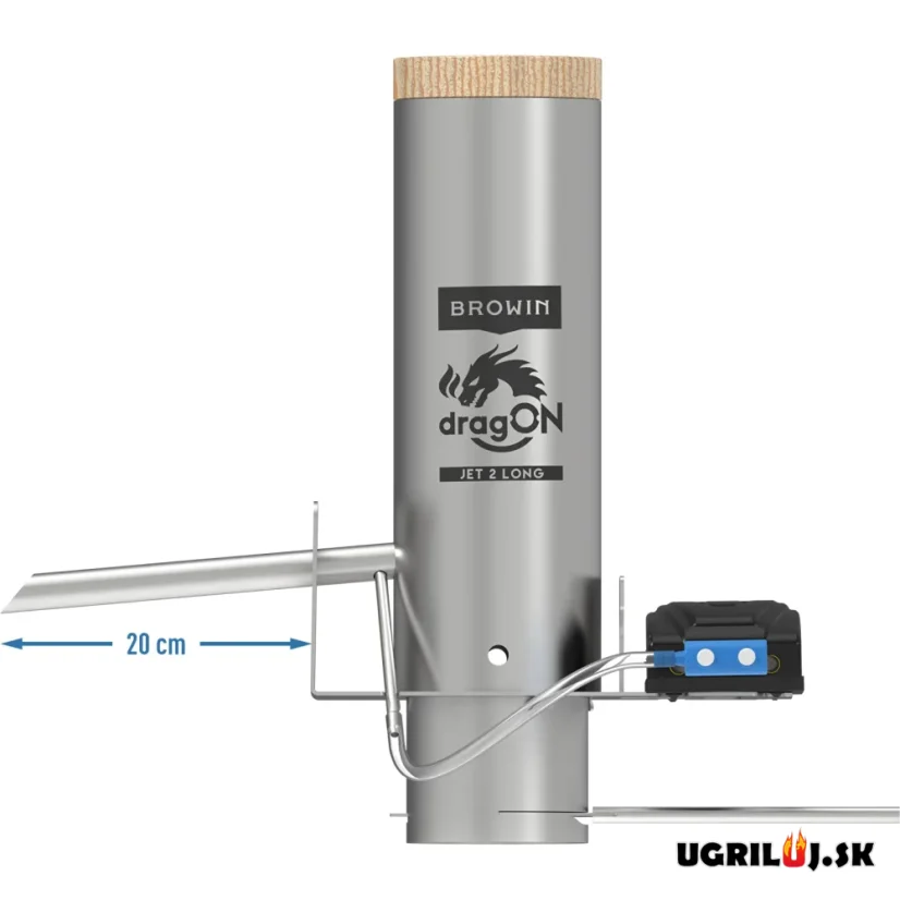 Sada pro vlastní udírnu Browin dragON, (Generátor kouře s popelníkem JET 2 LONG, Ohřívač s cirkulací, Digitální kontrolér s Wi-Fi), 1500W