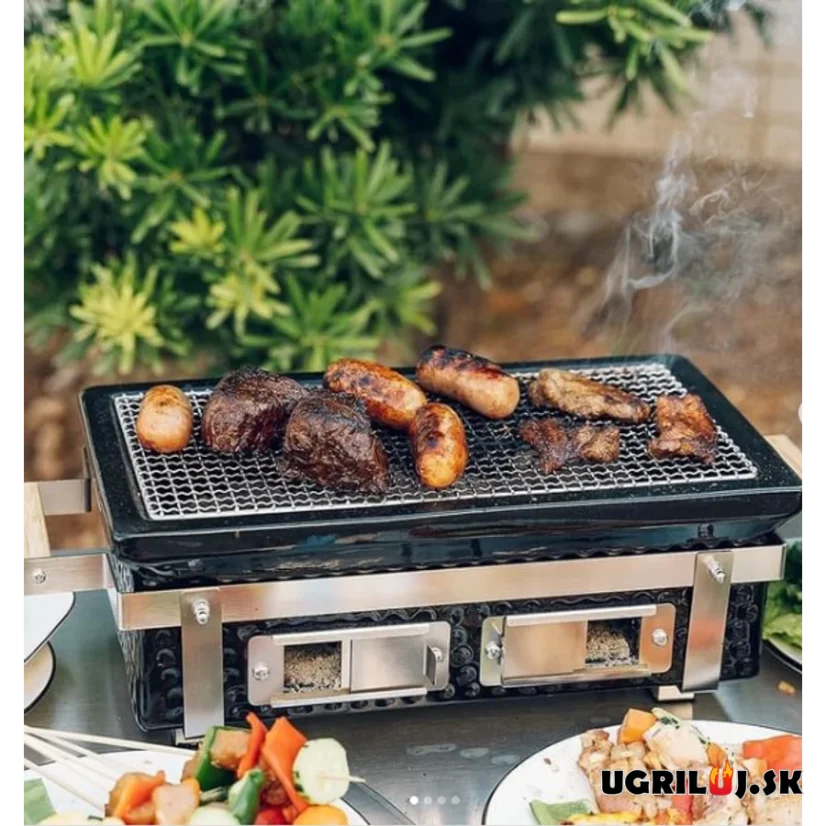 Stolný keramický hibachi gril na drevené uhlie, 39x22cm