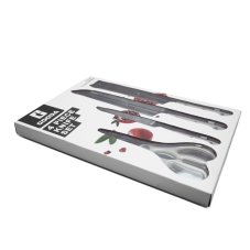 Sada kuchynských nožov so stojanom white tube, nerez, 5ks