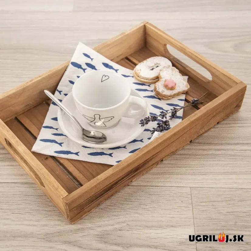 Servírovacia tácka, teak, 26x18cm