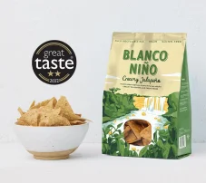 Pravé mexické tortillové lupienky Blanco Niño, Creamy Jalapeno, 170g