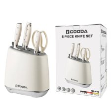 Sada kuchynských nožov so stojanom white egg, nerez, 6ks