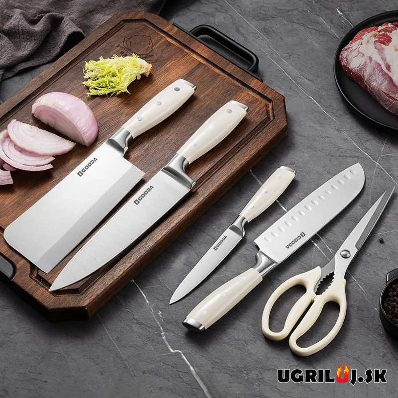 Sada kuchynských nožov so stojanom white egg, nerez, 6ks