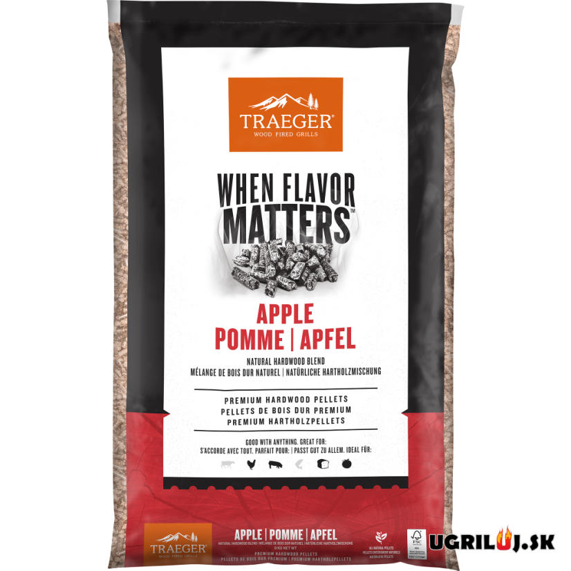 Drevené pelety Traeger - Apple (Jablko), 9kg