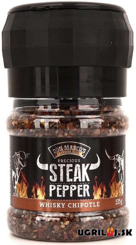 Grilovací koření DON MARCO´S - Steak Pepper Whiskey Chipotle, 135g (mlýnek)