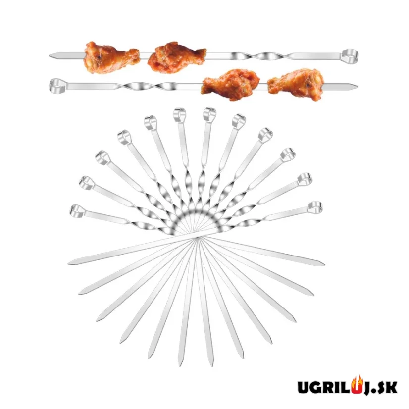 Nerezové špízy - ploché, 58cm, (6ks)