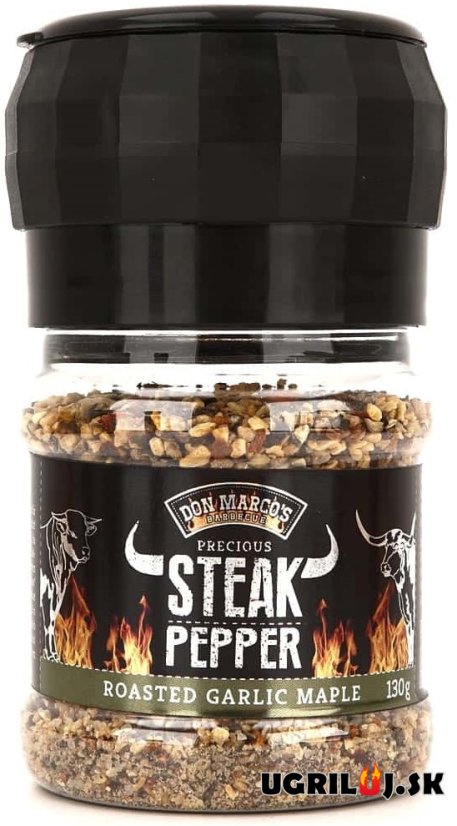 Grilovací koření DON MARCO´S - Steak Pepper Roasted Garlic Maple, 130g (mlýnek)