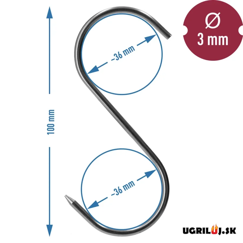 Háky do udiarní Browin - Typ S, 10cm (5ks)
