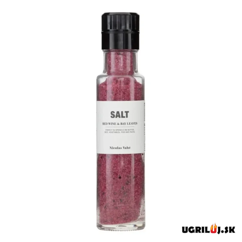 Morská soľ Nicolas Vahé, Red Wine & Bay Leaves (mlynček), 340g