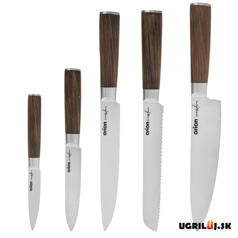 Sada kuchynských nožov, WOODEN, nerez, 5ks