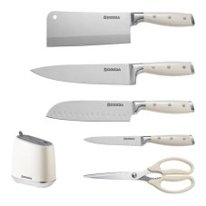 Sada kuchynských nožov so stojanom white egg, nerez, 6ks