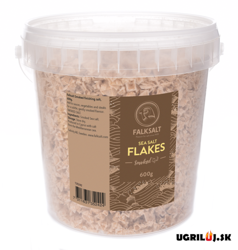 Morská vločková údená soľ, 600g, kýblik