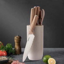Sada kuchyňských nožů se stojanem coffee tube, nerez, 6ks