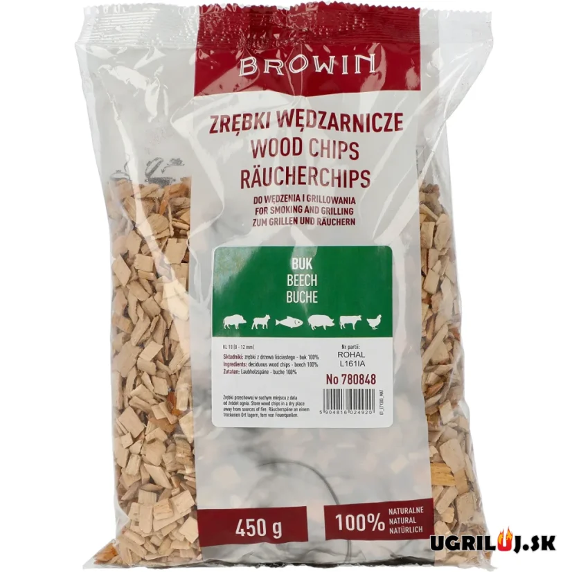 Štiepka do grilu a pre udiarne Browin - Buk, 450g (8-12mm)