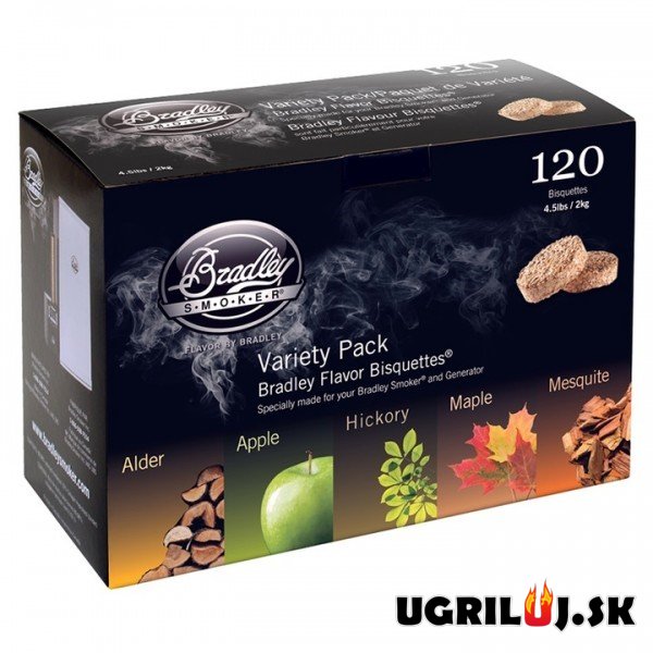 Brikety pro udírny Bradley - Mix 5 variací, 120ks
