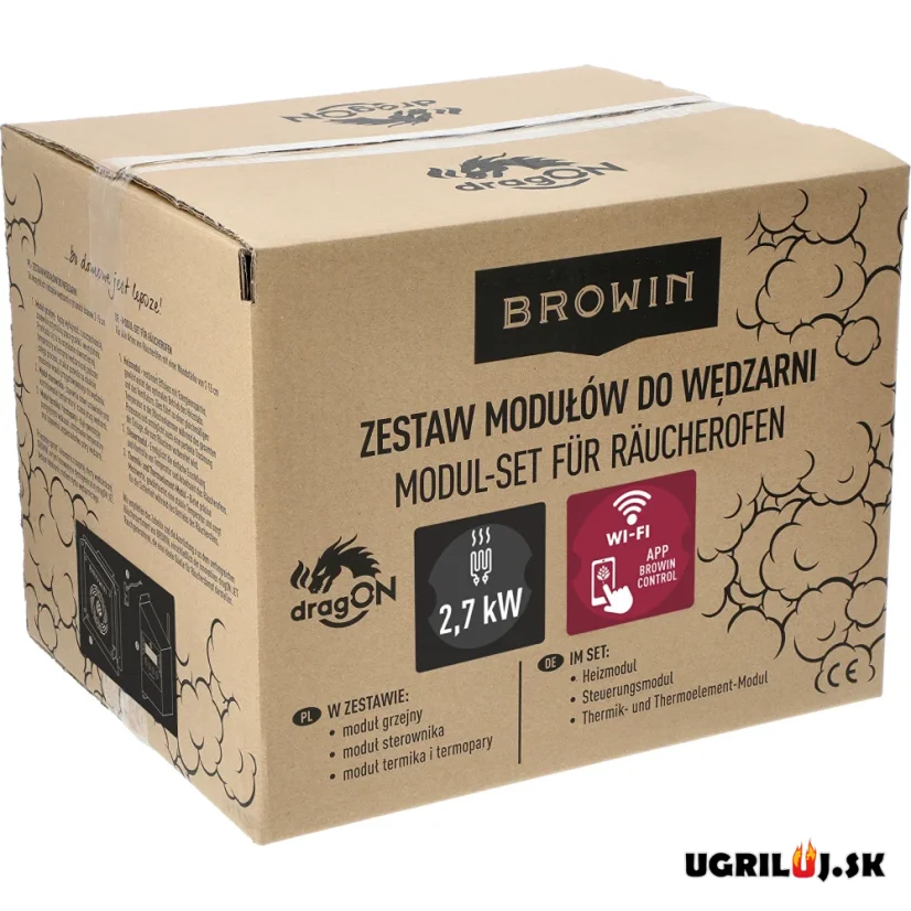 Sada pre vlastnú udiaren Browin dragON, (Ohrievač s cirkuláciou, Digitálny kontrolér s Wi-Fi), 2700W