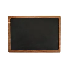 Servírovacia akáciová doska s bridlicovým kameňom, 33x23cm