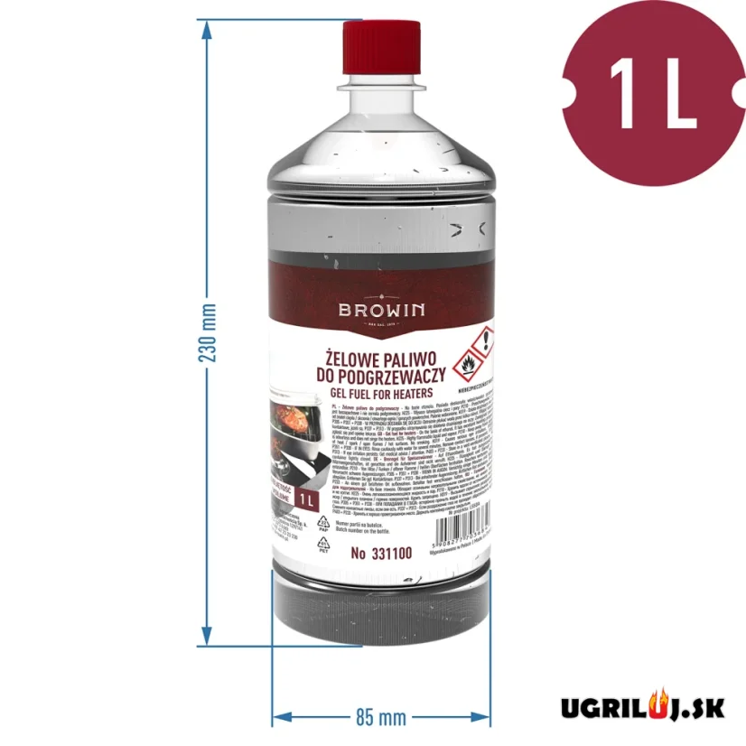 Etanol do udiarni Browin, gelové palivo, 1L