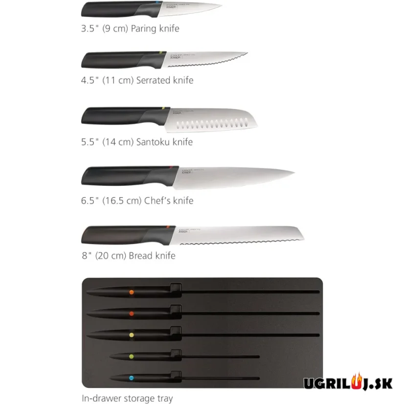 Sada kuchyňských nožů Joseph Joseph, ELEVATE, 5ks