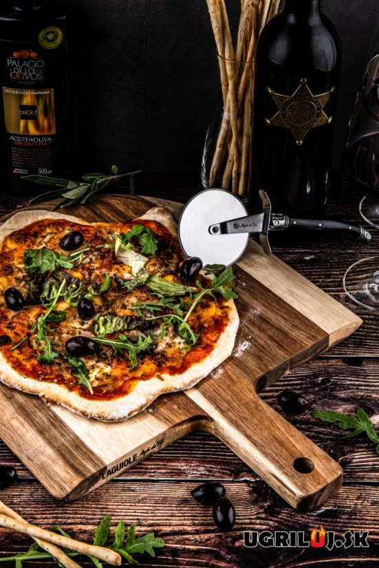 Krájač na pizzu a akáciová doska LAGUIOLE - Premium, sada