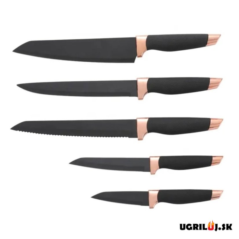 Sada kuchyňských nožů, black layer, nerez, 6ks