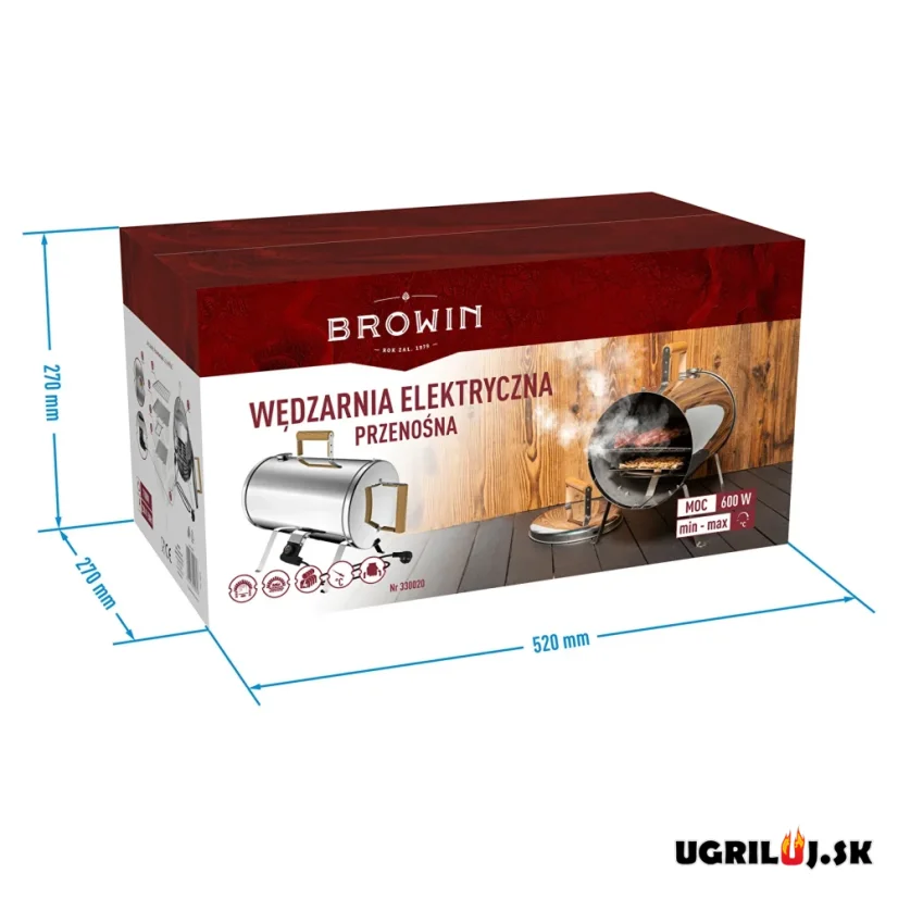 Nerezová prenosná udiareň a rúra Browin, Drum