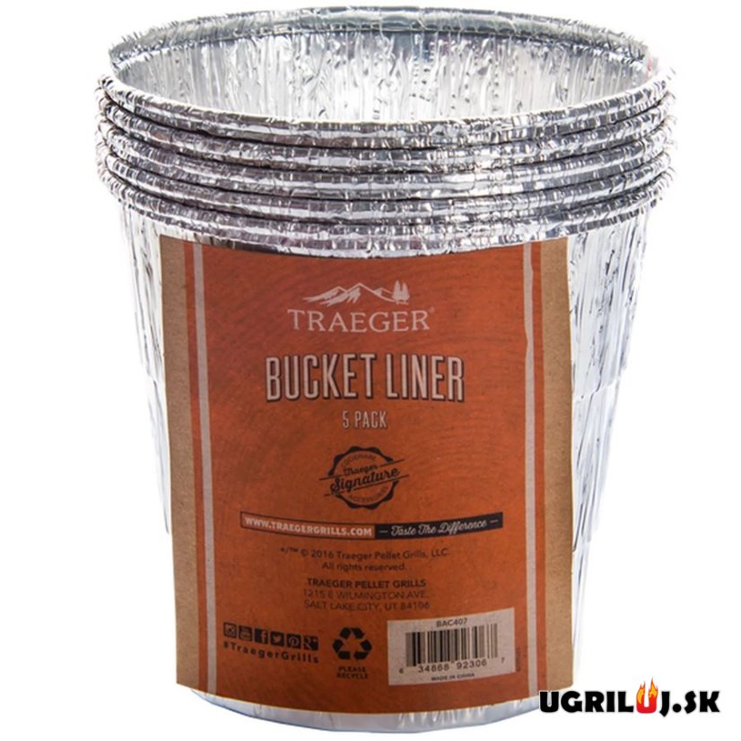 Aluminiová vložka pro kyblíky grilů Traeger, 5ks (Pro 22, Pro 575/780, Ironwood 650/885)