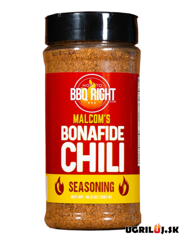 Grilovací koření How to BBQ Right, Malcom's Bonafide Chili Seasoning, 297g
