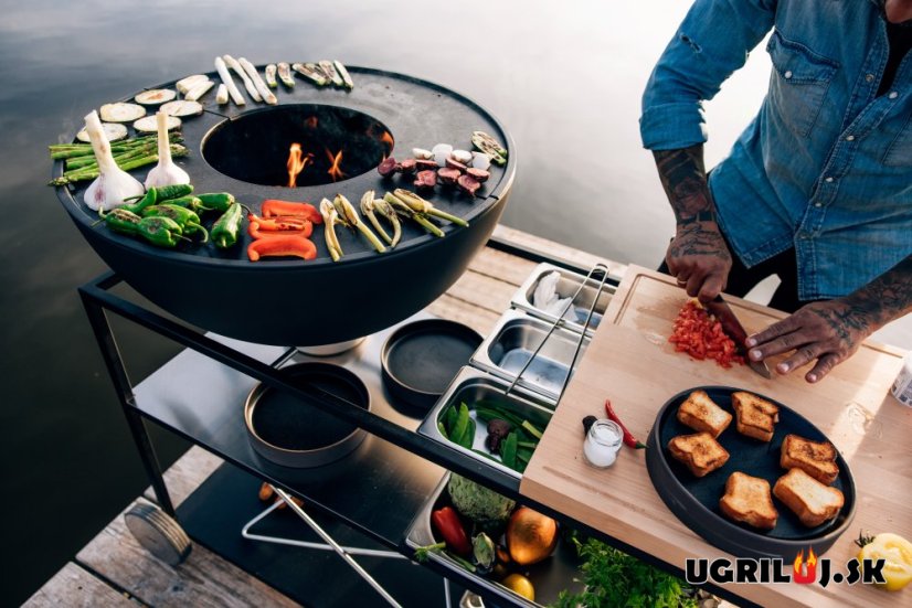 Vonkajšia kuchyňa Höfats "FIRE KITCHEN", s ohniskom Bowl 70 + platňa + hviezdicový stojan