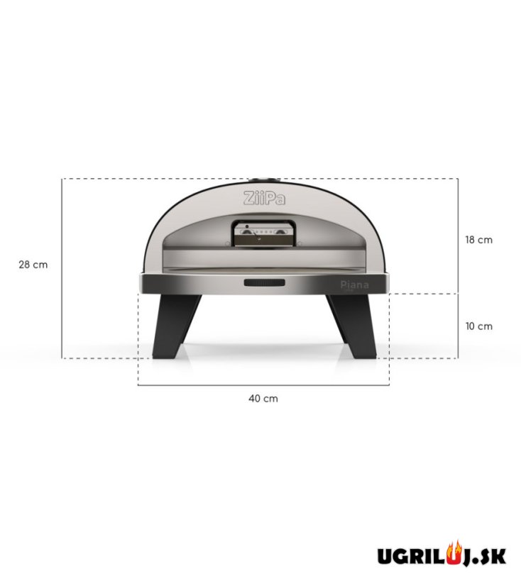 Pizza pec ZiiPa na plyn černá, 31cm