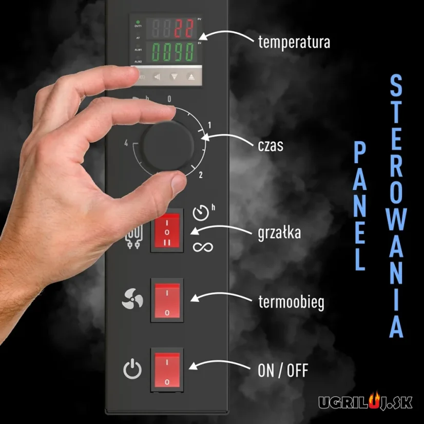 Drevená udiareň Browin dragON Plywood Nature, Digital, 200L