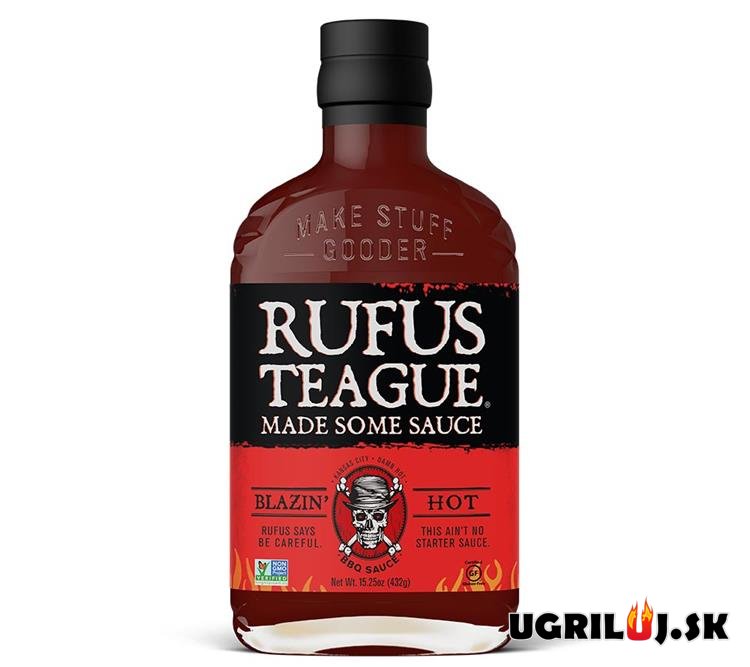 BBQ omáčka na grilovanie - Rufus Teague - Blazin´ Hot BBQ Sauce, 454g
