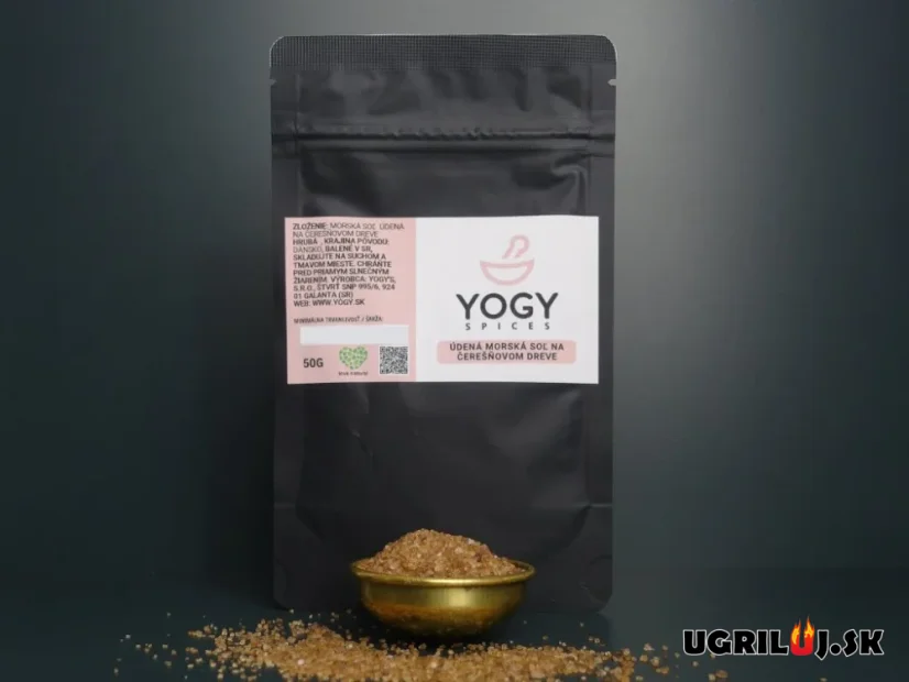 Morská soľ údená Yogy Spices, Dánsko, Čerešňa (stredne hrubá), 50g