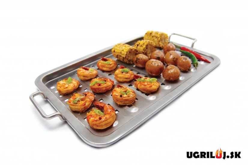 Grilovací plech s úchyty Broil King - Flat Grill Topper, děrovaný