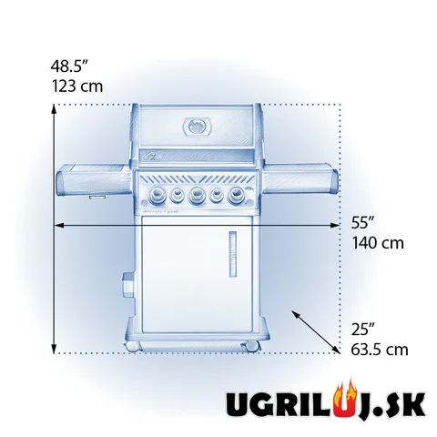 Plynový gril Napoleon - Rogue 425 PRO-S, Nerez (+Rotiseria)