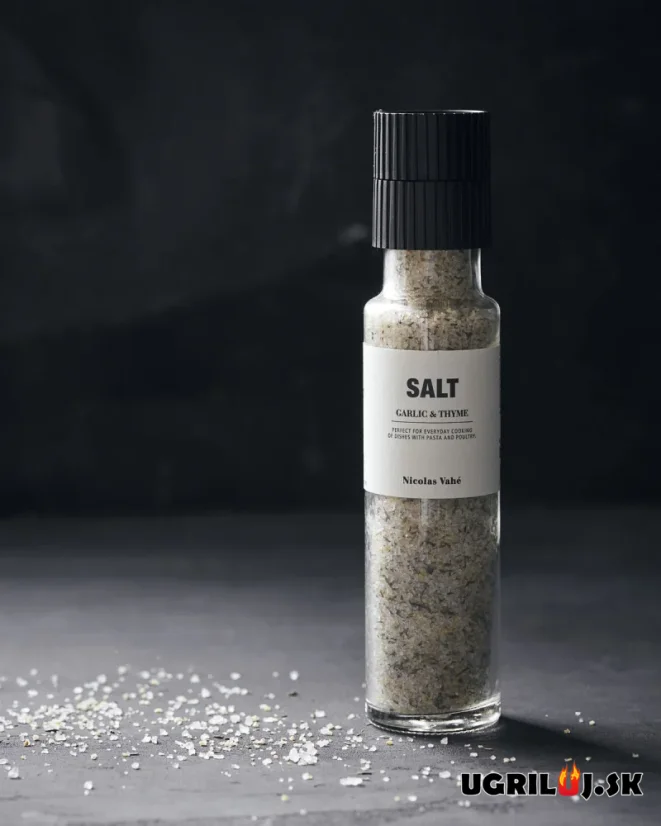 Soľ Nicolas Vahé, Garlic & Thyme (mlynček), 300g
