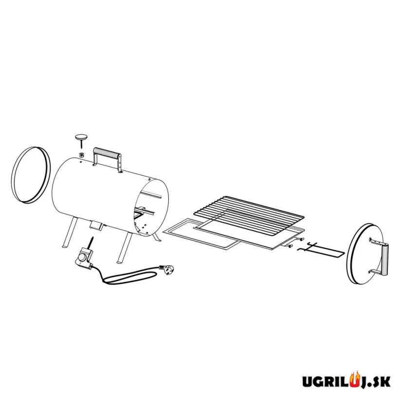 Nerezová prenosná udiareň a rúra Browin, Drum