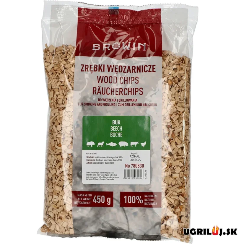 Štiepka do grilu a pre udiarne Browin - Buk, 450g (6-8mm)