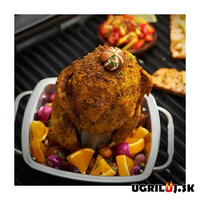 Stojan na kura s teplomerom Broil King - Premium Chicken roaster