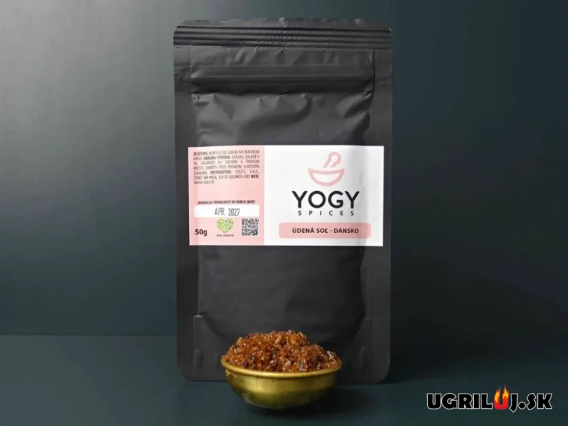 Morská soľ údená Yogy Spices, Dánsko, Buk (stredne hrubá), 50g