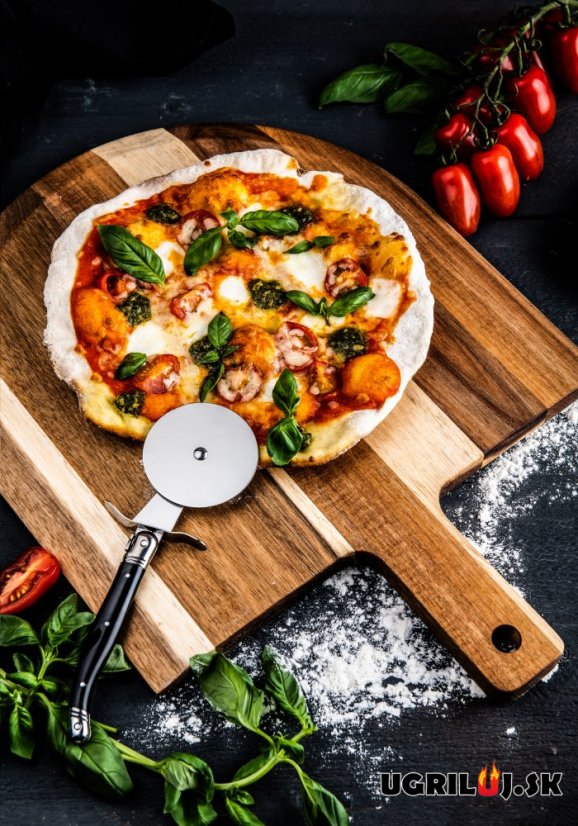Krájač na pizzu a akáciová doska LAGUIOLE - Premium, sada