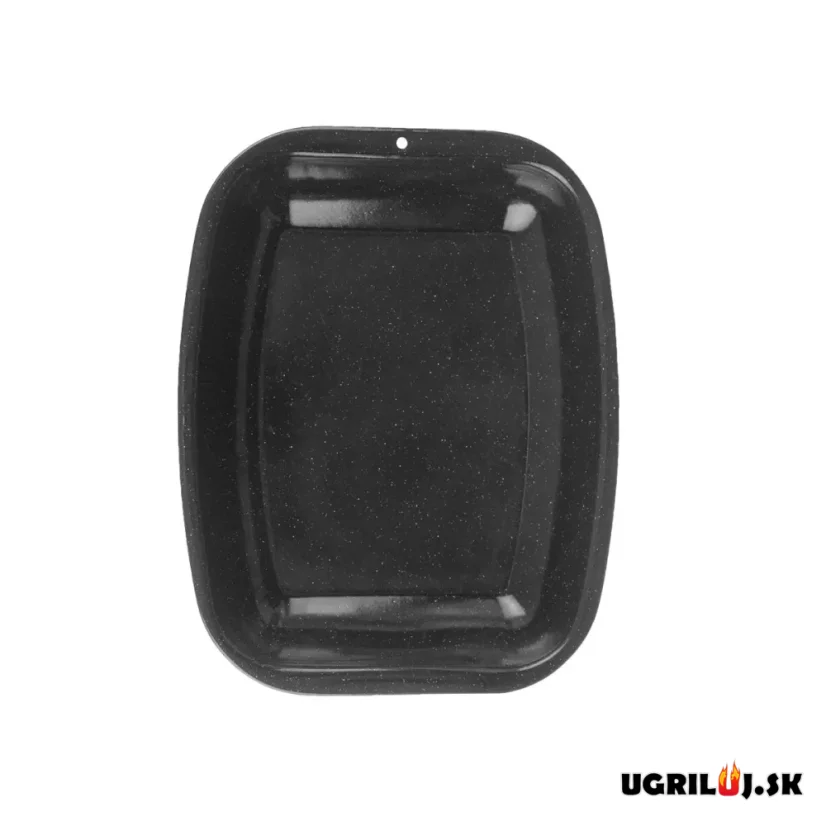 Smaltovaný pekáč, čierny, 26x20,5x4 cm
