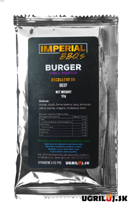 Grilovacie korenie IMPERIAL BBQ's, Burger Grill Master, 12g (vzorka)