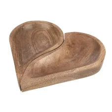 Drevená misa z mangového dreva, 2diely Srdce 30.5x26cm
