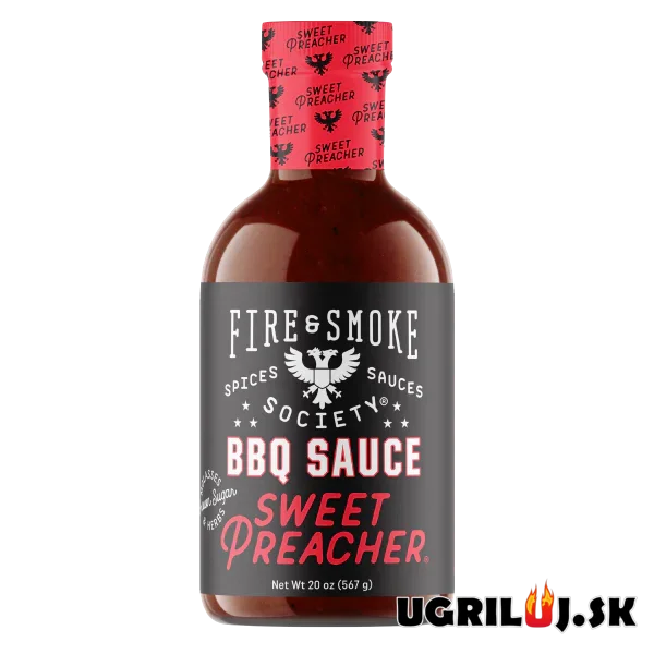 BBQ omáčka na grilovanie - Fire&Smoke - Sweet Preacher BBQ Sauce, 567g