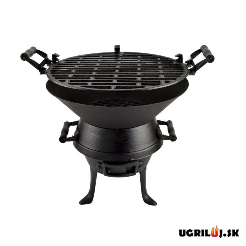 Liatinový gril na drevené uhlie, 35cm